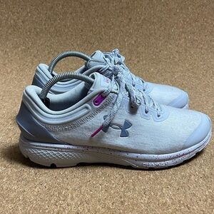 Under Armour Women's Light Gray and Pink Training Sneakers